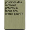 Positions Des Mmoires Prsents La Facult Des Lettres Pour L'o door Lettre Universit De P