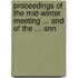 Proceedings of the Mid-Winter Meeting ... and of the ... Ann