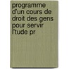 Programme D'Un Cours de Droit Des Gens Pour Servir L'Tude Pr door Alphonse Rivier