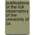 Publications of the Lick Observatory of the University of Ca