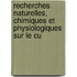 Recherches Naturelles, Chimiques Et Physiologiques Sur Le Cu