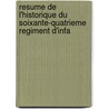 Resume de L'Historique Du Soixante-Quatrieme Regiment D'Infa door Onbekend