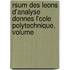Rsum Des Leons D'Analyse Donnes L'Cole Polytechnique, Volume