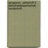 Serapeum, Zeitschrift Fr Bibliothekwissenschaft, Handschrift door Onbekend
