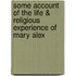 Some Account of the Life & Religious Experience of Mary Alex