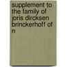 Supplement to the Family of Joris Dircksen Brinckerhoff of N door Roeliff Coe Brinkerhoff