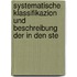 Systematische Klassifikazion Und Beschreibung Der in Den Ste
