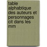 Table Alphabtique Des Auteurs Et Personnages Cit Dans Les Mm door Louis Petit De Bachaumont