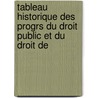 Tableau Historique Des Progrs Du Droit Public Et Du Droit De by Fran ois Andr Isambert