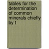 Tables for the Determination of Common Minerals Chiefly by T door William Otis Crosby