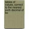 Tables of Values, Correct to the Nearest Sixth Decimal of Bo by Insurance Canada. Dept. O