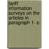 Tariff Information Surveys on the Articles in Paragraph 1- O