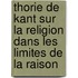 Thorie de Kant Sur La Religion Dans Les Limites de La Raison