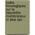 Tudes Histologiques Sur La Labyrinthe Membraneux Et Plus Spc