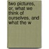 Two Pictures, Or, What We Think of Ourselves, and What the W