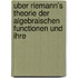 Uber Riemann's Theorie Der Algebraischen Functionen Und Ihre
