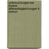 Untersuchungen Ber Lineare Differentialgleichungen 4. Ordnun door Saul Epsteen