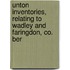 Unton Inventories, Relating to Wadley and Faringdon, Co. Ber