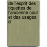 de L'Esprit Des Tiquettes de L'Ancienne Cour Et Des Usages D by Stphanie Flicit Genlis