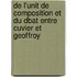 de L'Unit de Composition Et Du Dbat Entre Cuvier Et Geoffroy