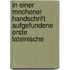 in Einer Mnchener Handschrift Aufgefundene Erste Lateinische