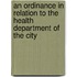 An Ordinance In Relation To The Health Department Of The City