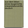 Aus dem Leben eines Taugenichts. Interpretationshilfe Deutsch door Joseph von Eichendorff