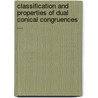 Classification And Properties Of Dual Conical Congruences ... door Archie Burton Pierce