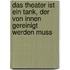 Das Theater ist ein Tank, der von innen gereinigt werden muss