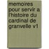 Memoires Pour Servir A L'Histoire Du Cardinal De Granvelle V1