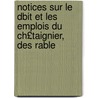 Notices Sur Le Dbit Et Les Emplois Du Ch£taignier, Des Rable by ts France. Directi