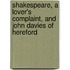 Shakespeare, a Lover's Complaint, and John Davies of Hereford
