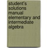 Student's Solutions Manual Elementary and Intermediate Algebra door Marvin L. Bittinger