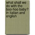 What Shall We Do With The Boo-Hoo Baby? In Italian And English