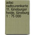 Adac Radtourenkarte 11. Lüneburger Heide, Lüneburg 1 : 75 000