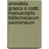 Anecdota Graeca E Codd. Manuscriptis Bibliothecarum Oxoniensium