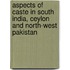 Aspects Of Caste In South India, Ceylon And North-West Pakistan