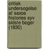 Critisk Undersogelse Af Saxos Histories Syv Sidste Boger (1830)