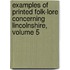 Examples Of Printed Folk-Lore Concerning Lincolnshire, Volume 5