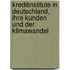 Kreditinstitute in Deutschland, ihre Kunden und der Klimawandel
