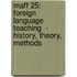 Maff 25: Foreign Language Teaching  -  History, Theory, Methods