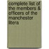 Complete List Of The Members & Officers Of The Manchester Litera