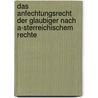 Das Anfechtungsrecht Der Glaubiger Nach A-Sterreichischem Rechte by Adolf Menzel Austria