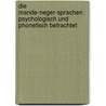 Die Mande-Neger-Sprachen Psychologisch Und Phonetisch Betrachtet by Heymann Steinthal