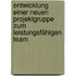 Entwicklung einer neuen Projektgruppe zum leistungsfähigen Team