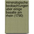 Mineralogische Beobachtungen Uber Einige Basalte Am Rhein (1790)