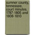 Sumner County, Tennessee, Court Minutes, 1787-1805 And 1808-1810