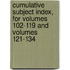 Cumulative Subject Index, For Volumes 102-119 And Volumes 121-134