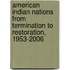 American Indian Nations From Termination To Restoration, 1953-2006