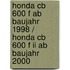 Honda Cb 600 F Ab Baujahr 1998 / Honda Cb 600 F Ii Ab Baujahr 2000